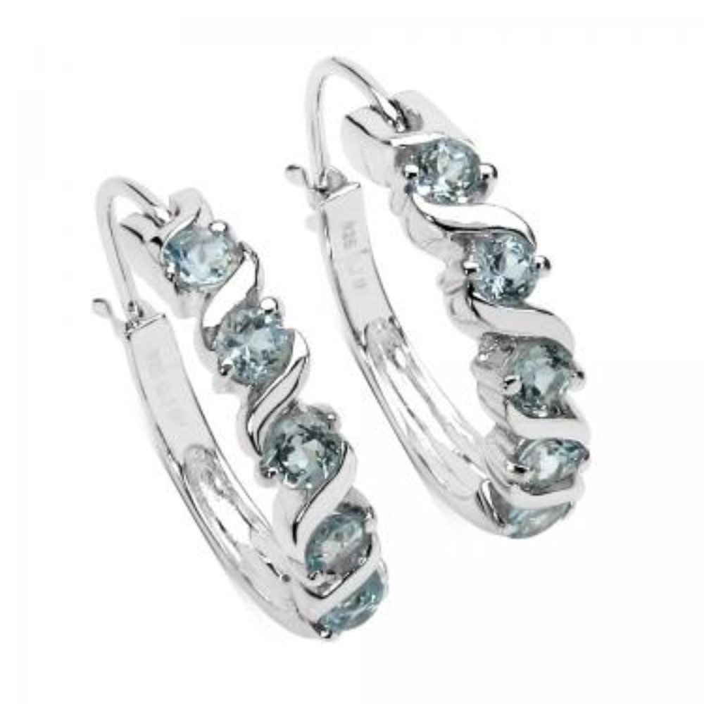 1.20ctw Genuine Topaz Hoop Earrings